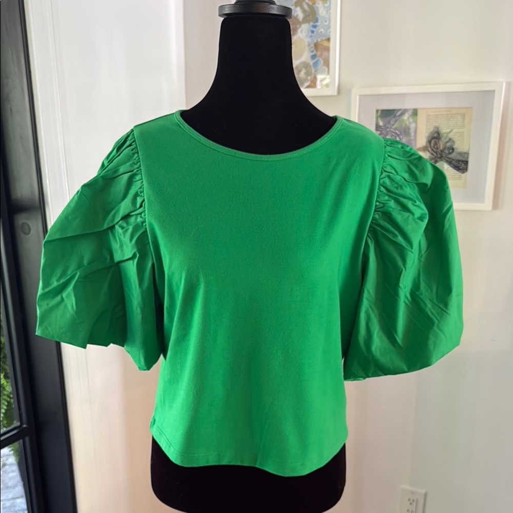 a new day Green Puff Sleeve Blouse